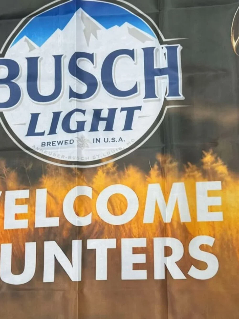 🦌 Busch/Busch Light 'Welcome Deer Hunters' Banner – 3'x5' – Perfect for Outdoor